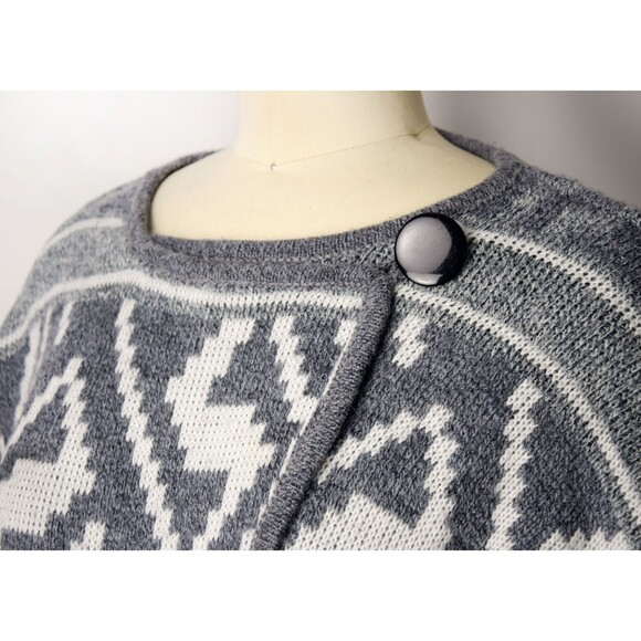 1980s Cardigan Size Large 80s Southwestern Style Sweater Asymmetrical Cardigan - Picture 8 of 10